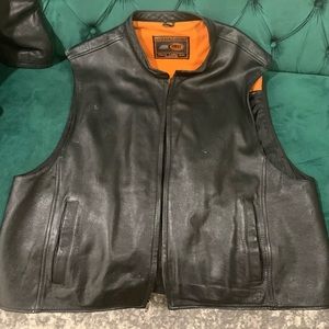 Leather motorcycle vest